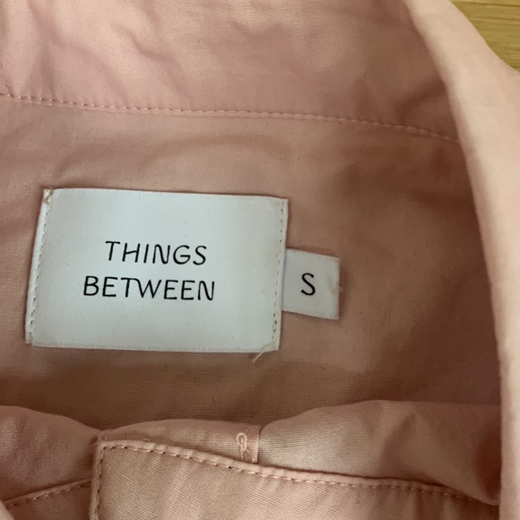 THINGS BETWEEN Aspen Oversized Button Down Top in Baby Pink - Picture 6 of 11